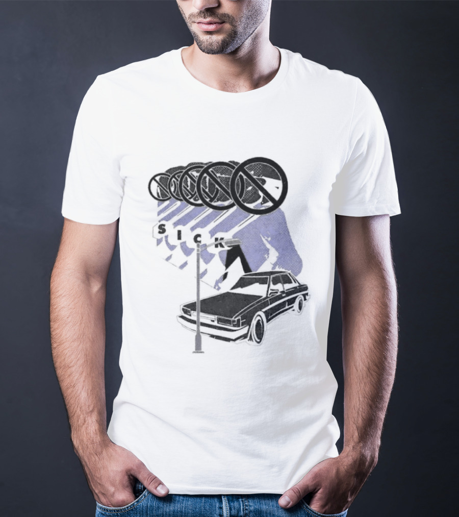 Sick Car Sedan Street Lamp Urban Environment Walking Man T-Shirt