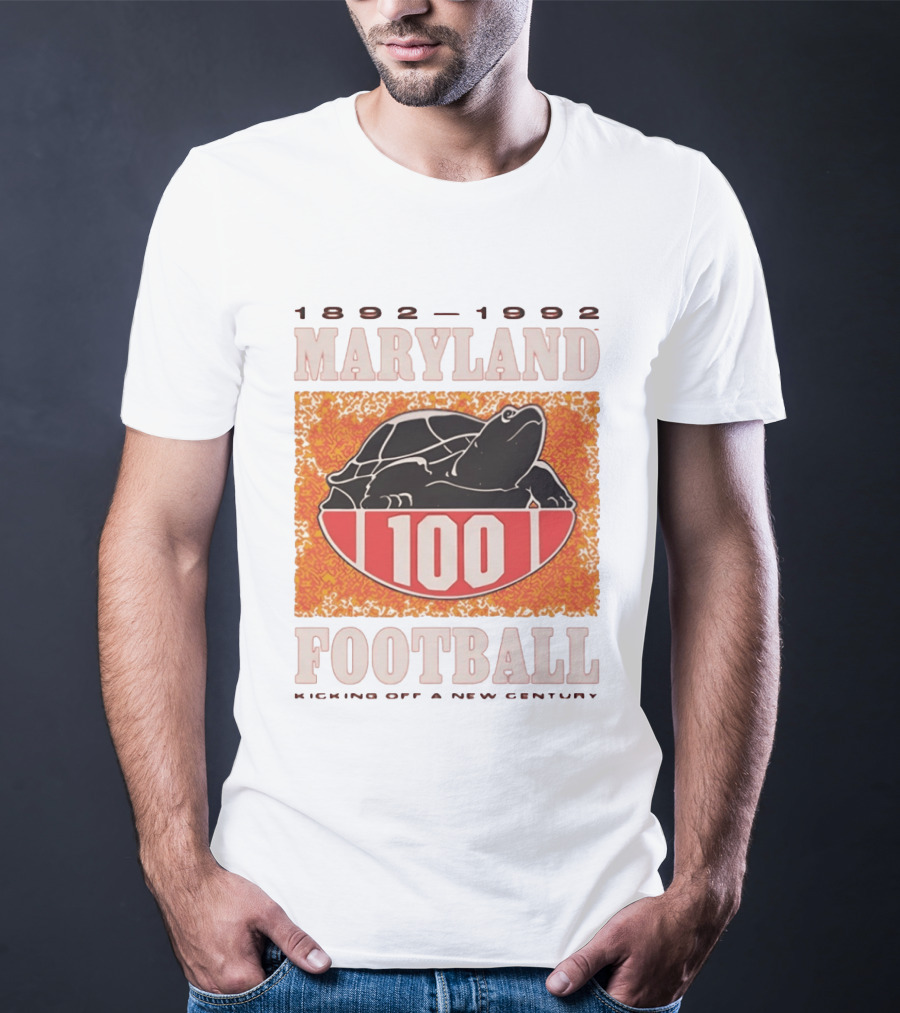 Maryland Football 1892 1992 Centennial Kicking Off A New Century Terps Turtle T-Shirt