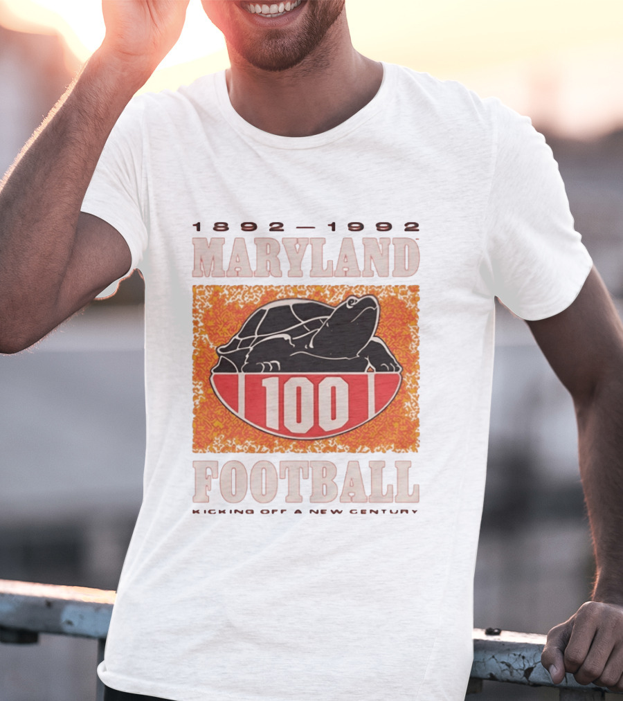 Maryland Football 1892 1992 Centennial Kicking Off A New Century Terps Turtle T-Shirt