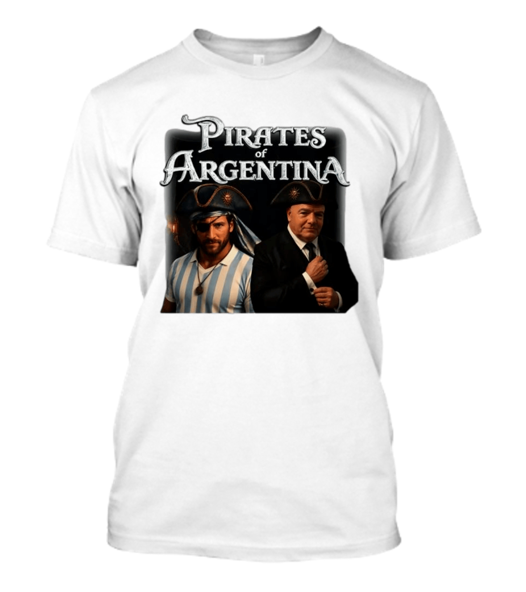 Pirates Of Argentina Messi Infantino Soccer Themed Merchandise T-Shirt
