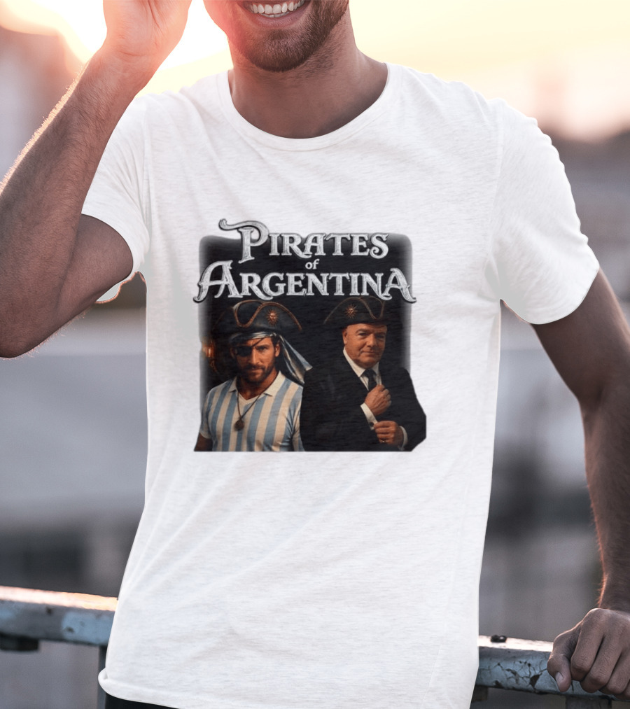 Pirates Of Argentina Messi Infantino Soccer Themed Merchandise T-Shirt