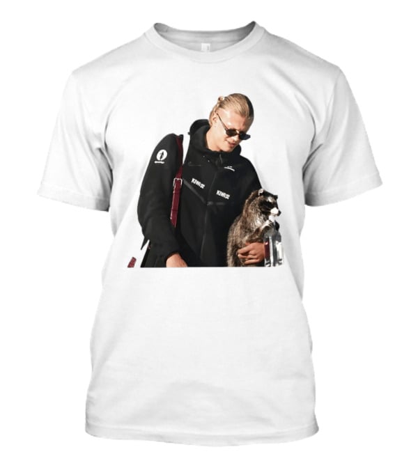 Erling Haaland Raccoon Meme Football KIWI K SPACE Texas T-Shirt