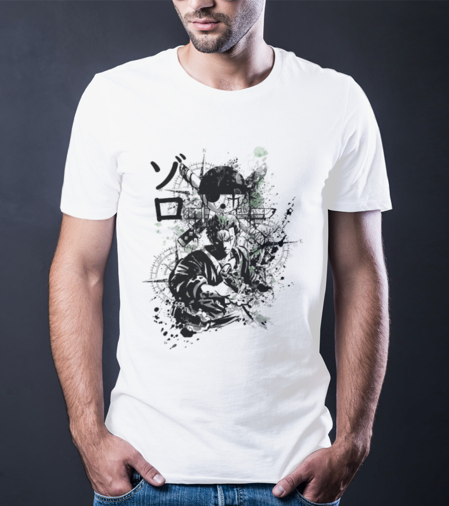 Japanese Kanji Ink Art With Splatter Effect T-Shirt