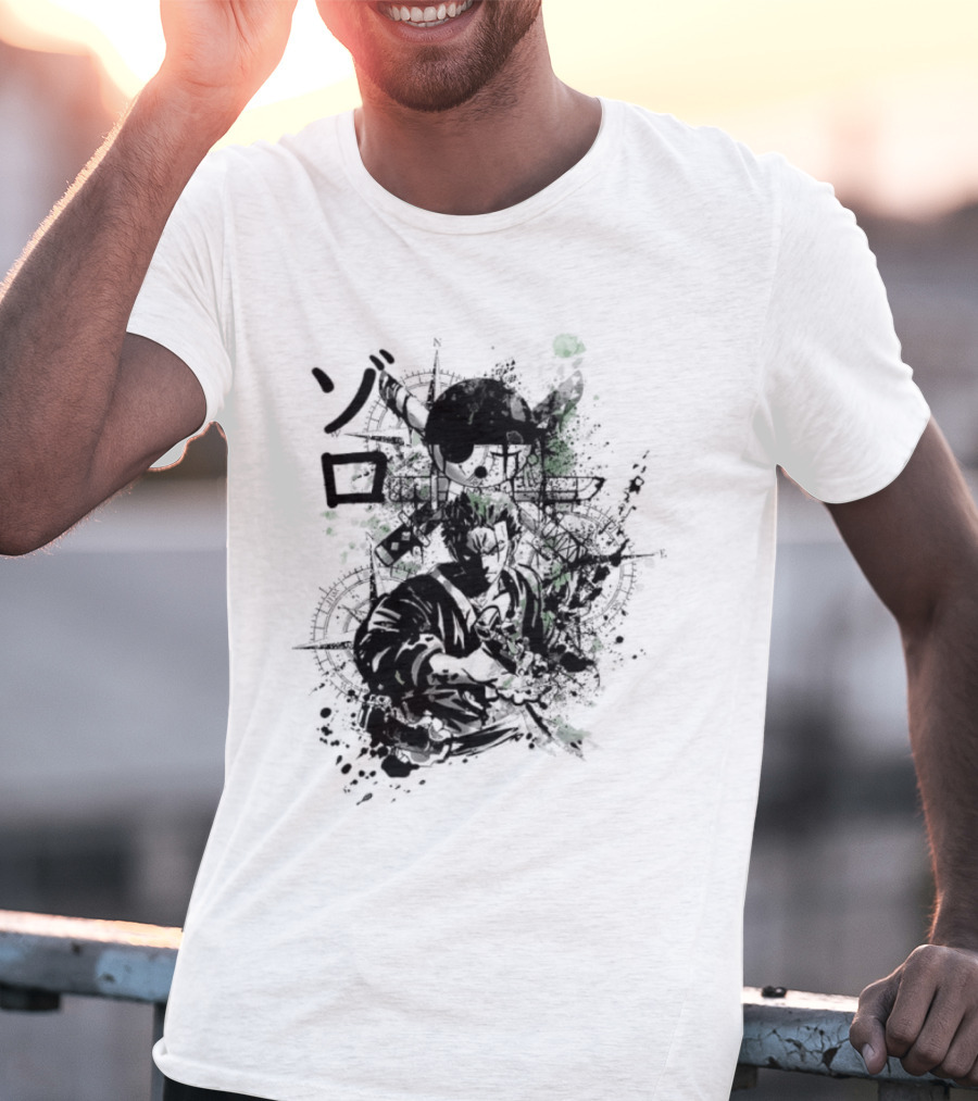 Japanese Kanji Ink Art With Splatter Effect T-Shirt
