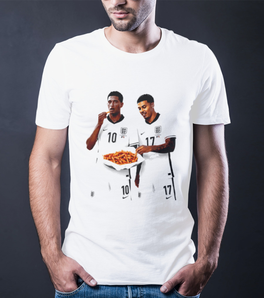 Jude Bellingham And Morgan Rogers Eating Orange Chips Mural Stourbridge Halesowen T-Shirt