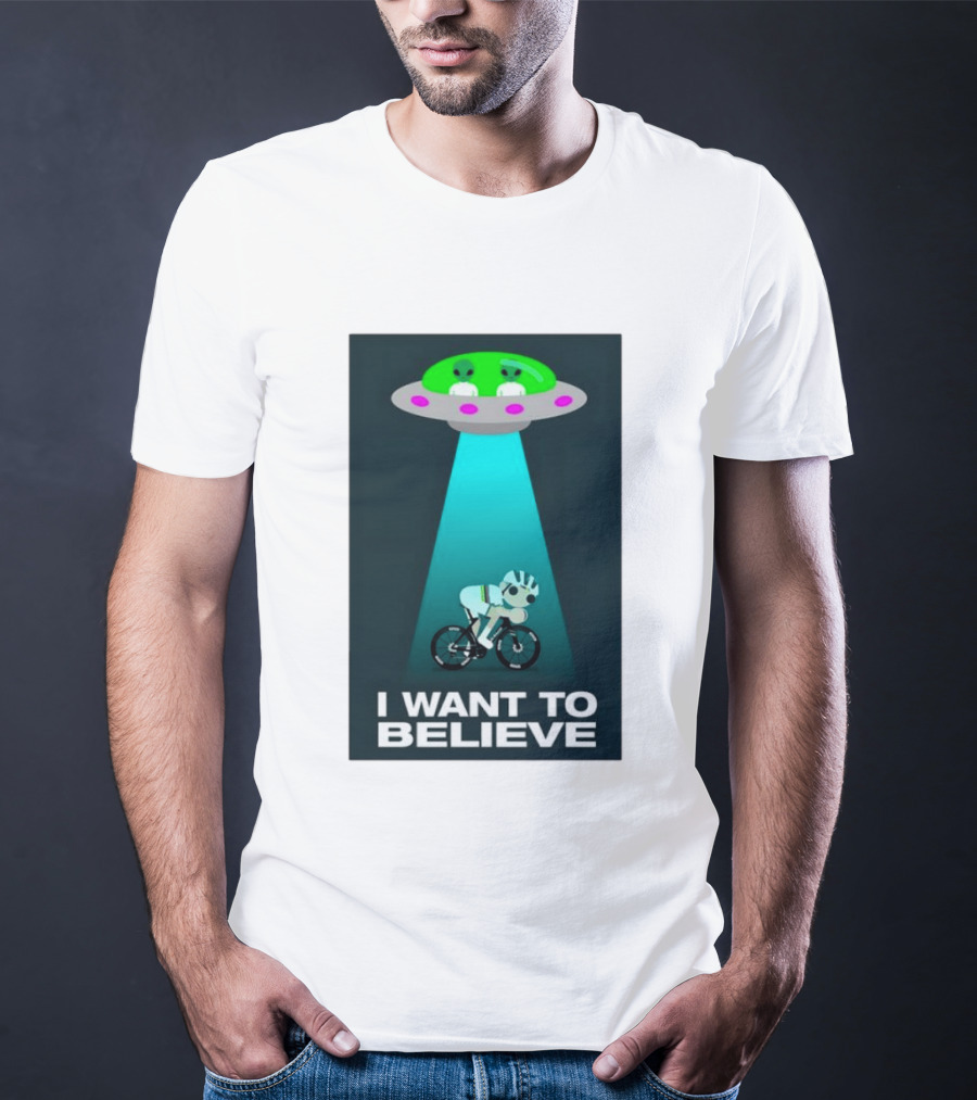 Pogacar UFO Cycling Aliens I Want To Believe T-Shirt