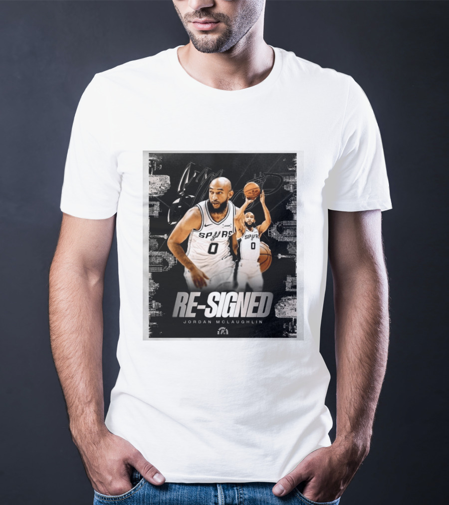 Re Signed Jordan McLaughlin Spurs Basketball San Antonio T-Shirt