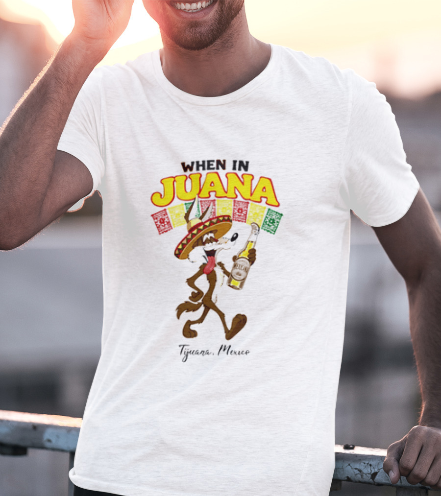 When In Juana Tijuana Mexico Sombrero Flags Fiesta T-Shirt
