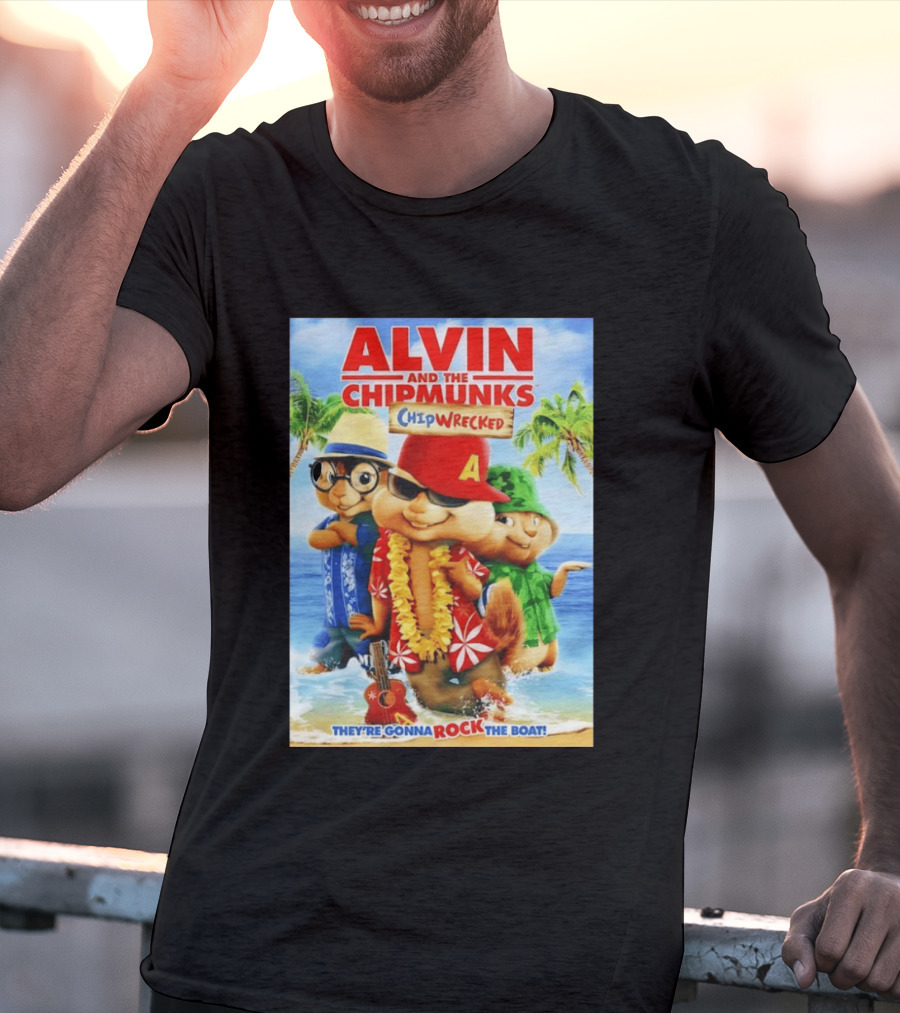Alvin And The Chipmunks Chipwrecked They're Gonna Rock The Boat Beach Adventure T-Shirt