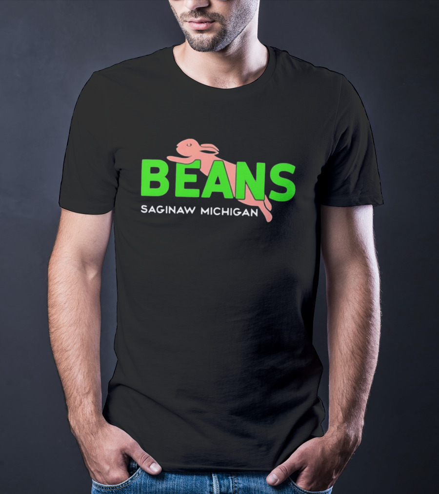 Beans Saginaw Michigan Pink Rabbit T-Shirt