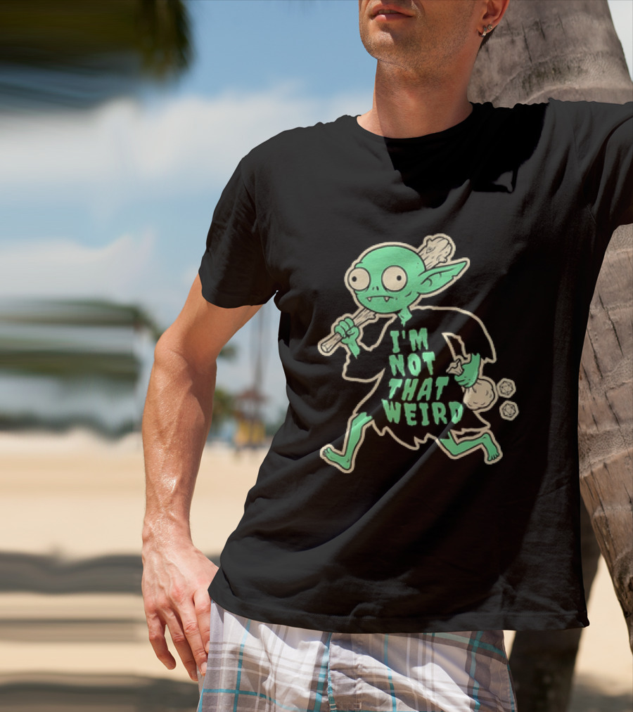 I'm Not That Weird Goblin With D20 Dice Fun Fantasy Role Playing Humor T-Shirt