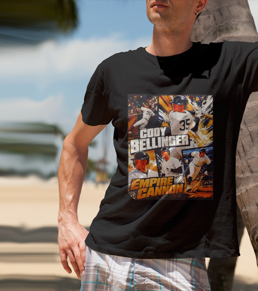 Cody Bellinger Empire Cannon 35 Baseball Action Collage T-Shirt