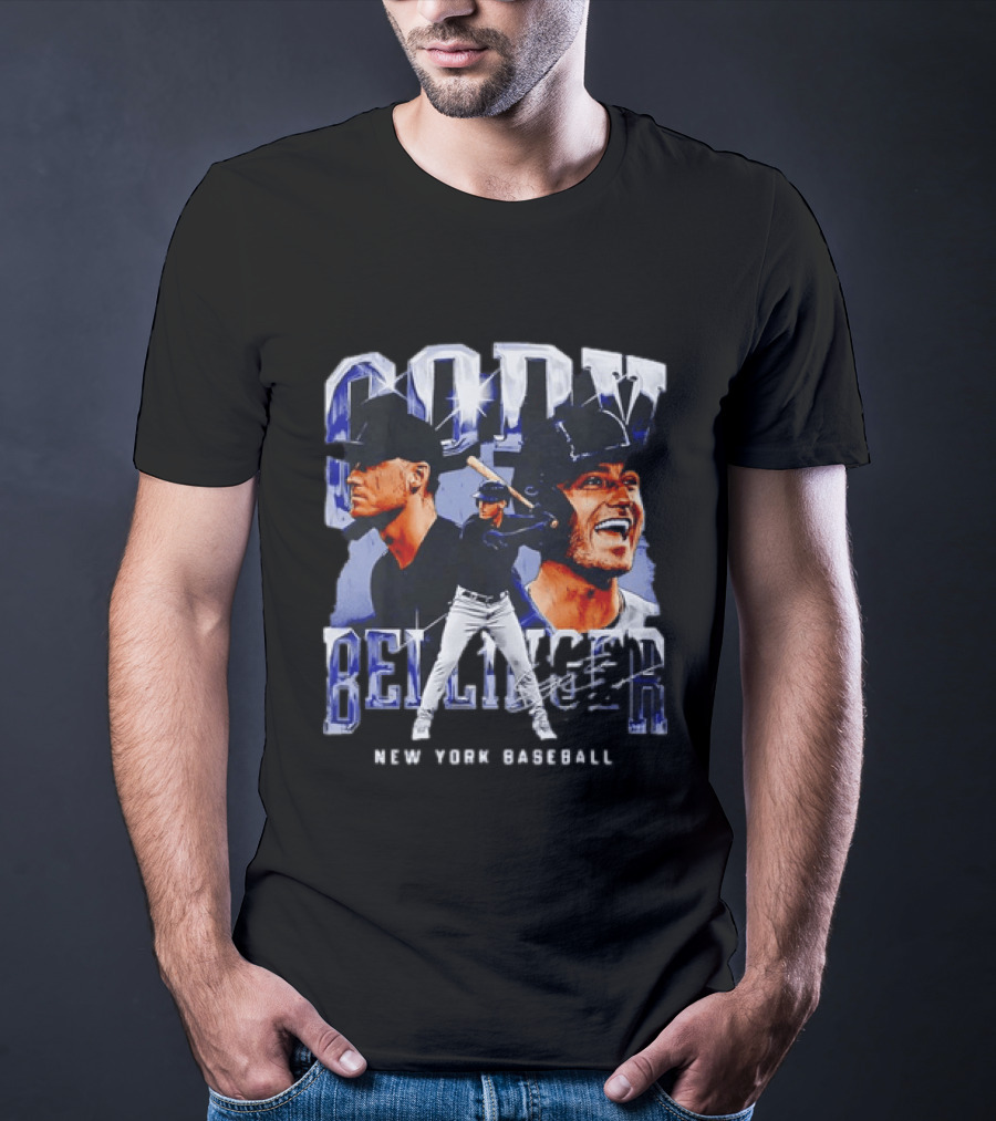 Cody Bellinger New York Baseball Player Portrait Collage T-Shirt