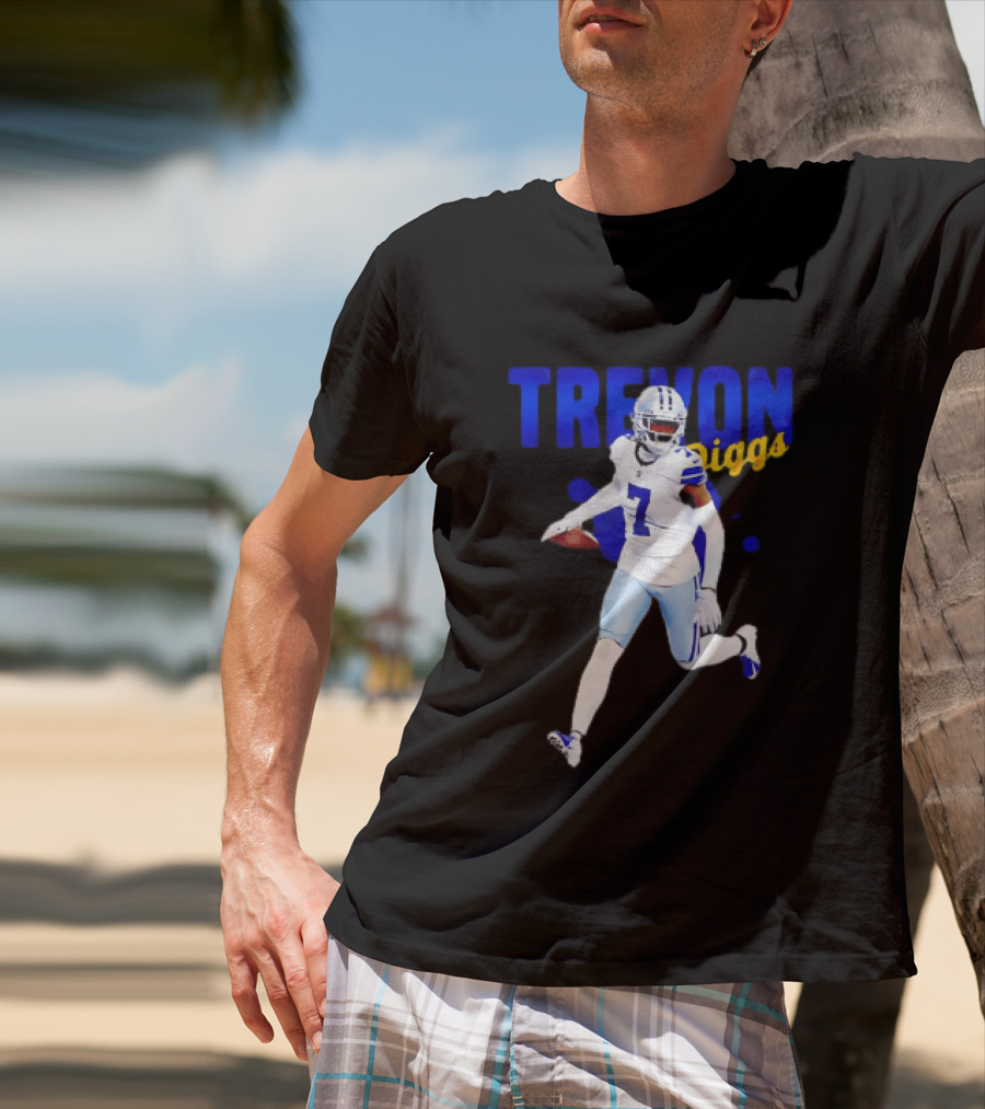 Trevon Diggs Dallas Cowboys Number 7 Running With Football T-Shirt