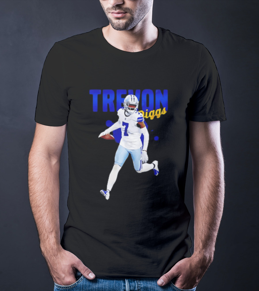 Trevon Diggs Dallas Cowboys Number 7 Running With Football T-Shirt