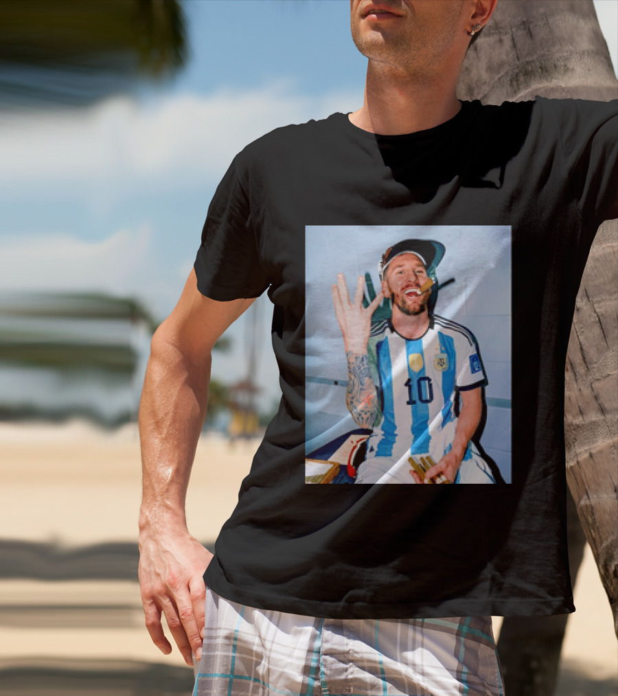 Lionel Messi Smoking Cigarette T-Shirt