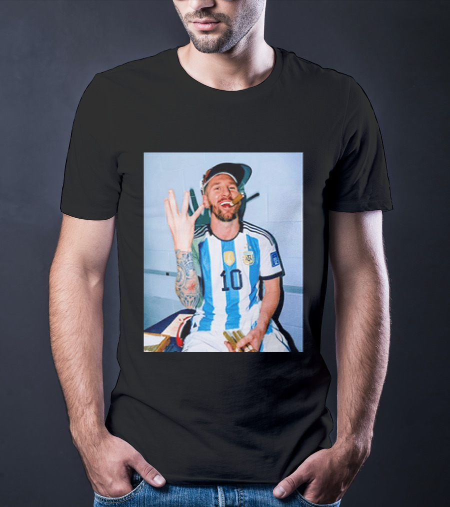 Lionel Messi Smoking Cigarette T-Shirt