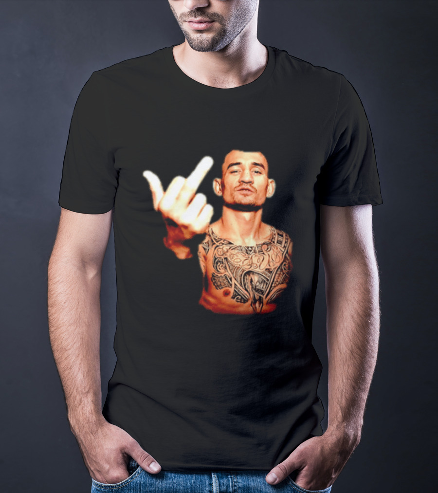 Max Holloway UFC Fighter Pose Middle Finger Tattoo T-Shirt