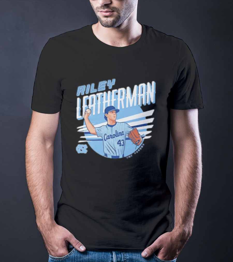 North Carolina Tar Heels Riley Leatherman Baseball Carolina 43 T-Shirt