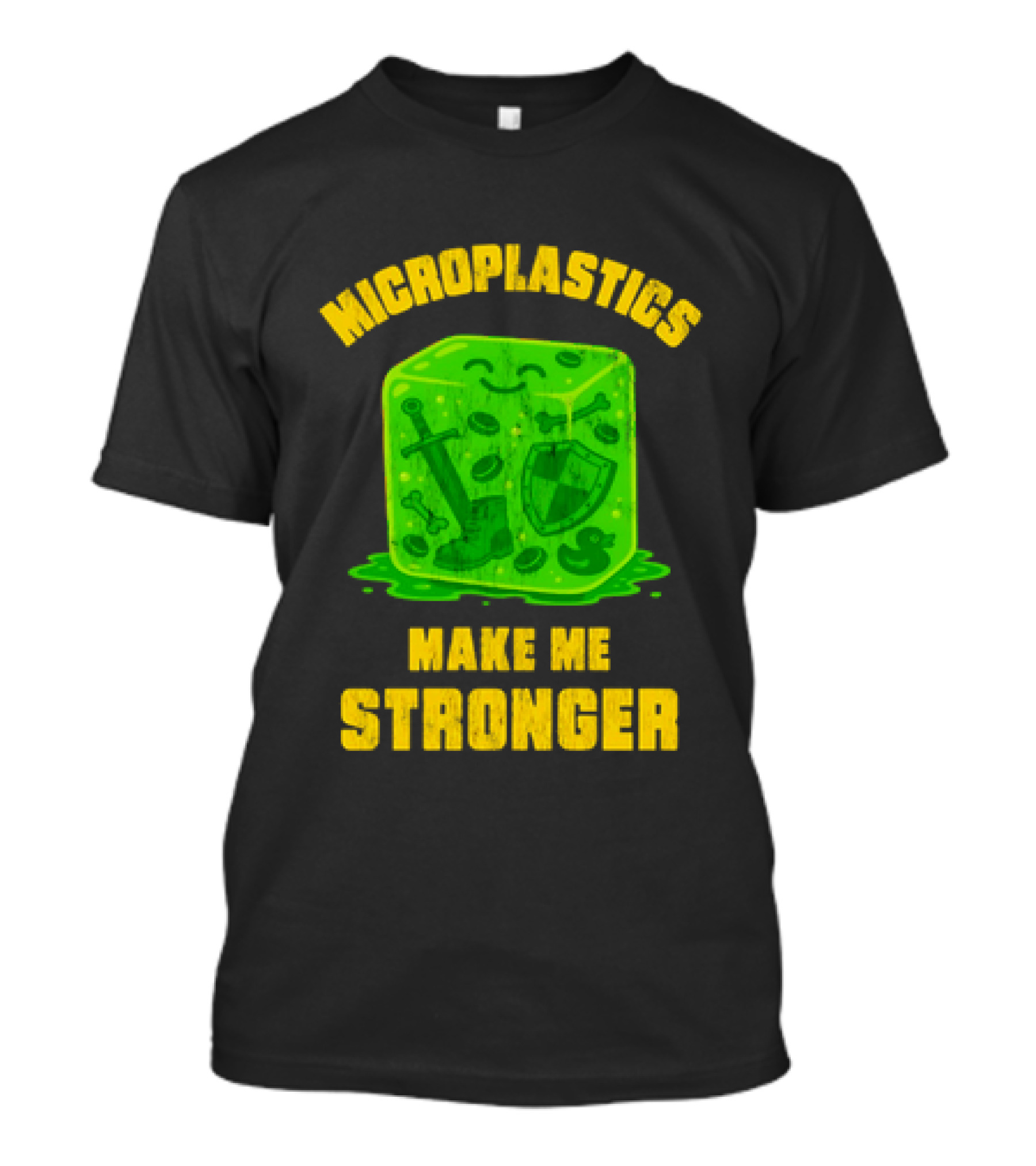 Microplastics Make Me Stronger Gelatinous Block Sword Shield Boot T-Shirt