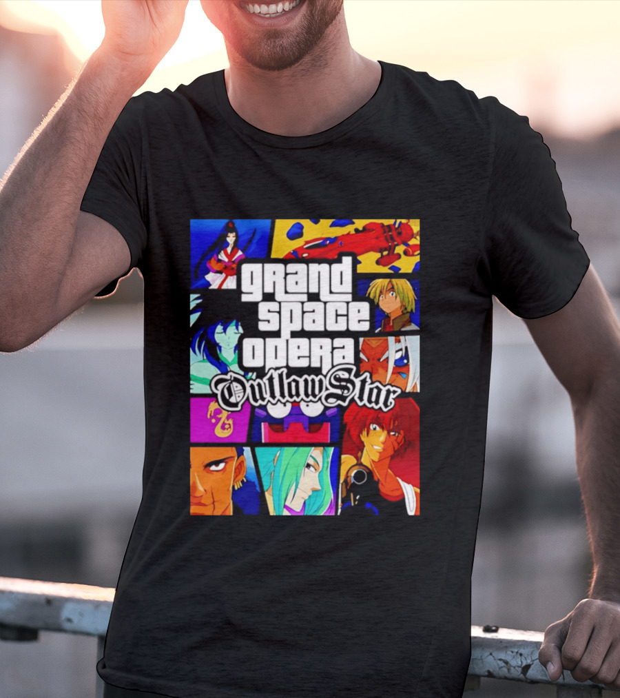 Grand Space Opera Outlaw Star Anime Characters Collage T-Shirt