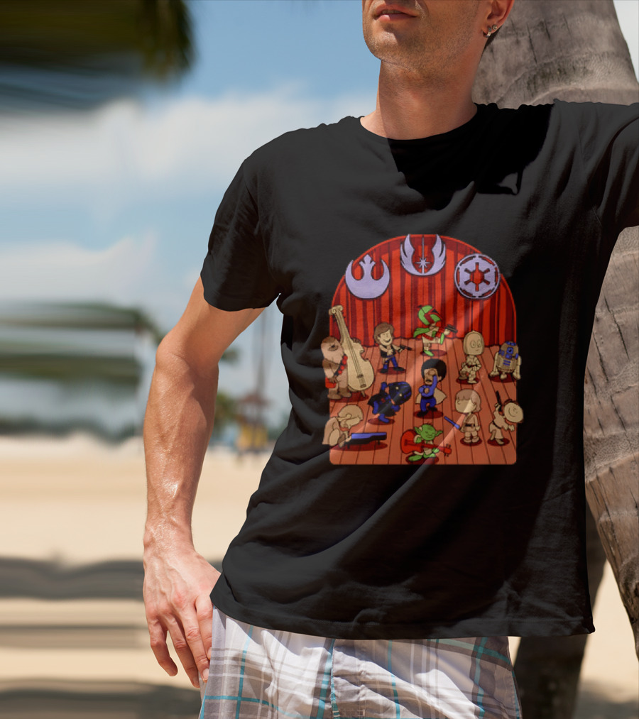 Star Wars Peanuts Characters Band With Iconic Symbols Mashup T-Shirt