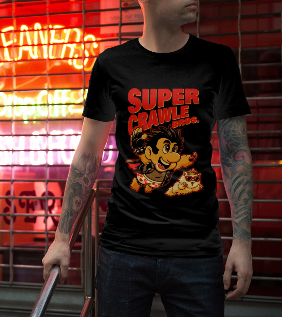 Super Crawler Bros Crowned Cat Rocker T-Shirt