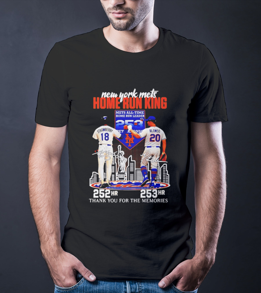 New York Mets Home Run King Celebration Darryl Strawberry And Pete Alonso Thank You For The Memories T-Shirt