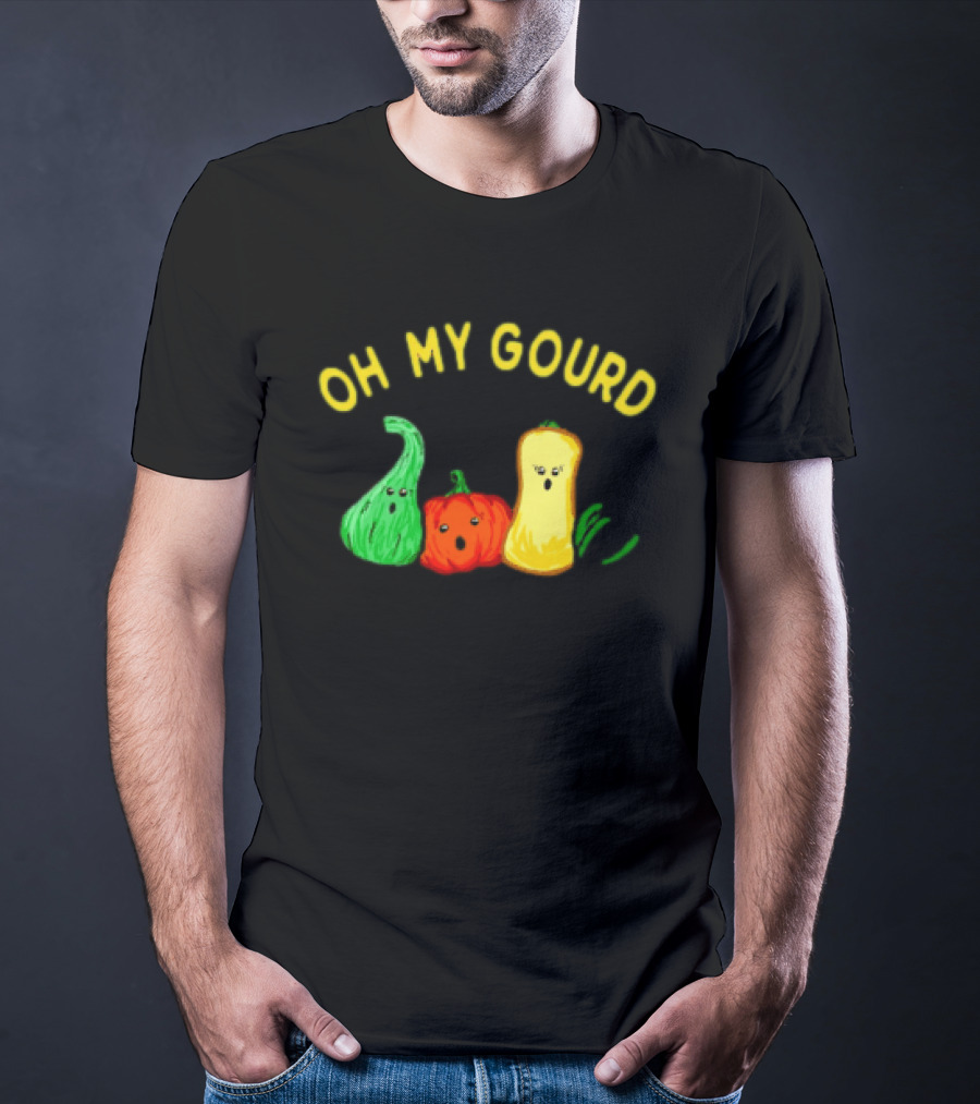 Oh My Gourd Funny Vegetable Trio Playful Pun T-Shirt