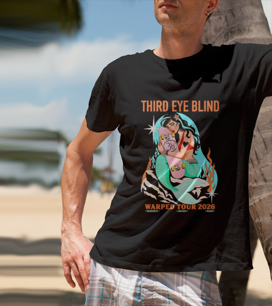 Third Eye Blind 2026 Warped Tour Mermaid Skater T-Shirt