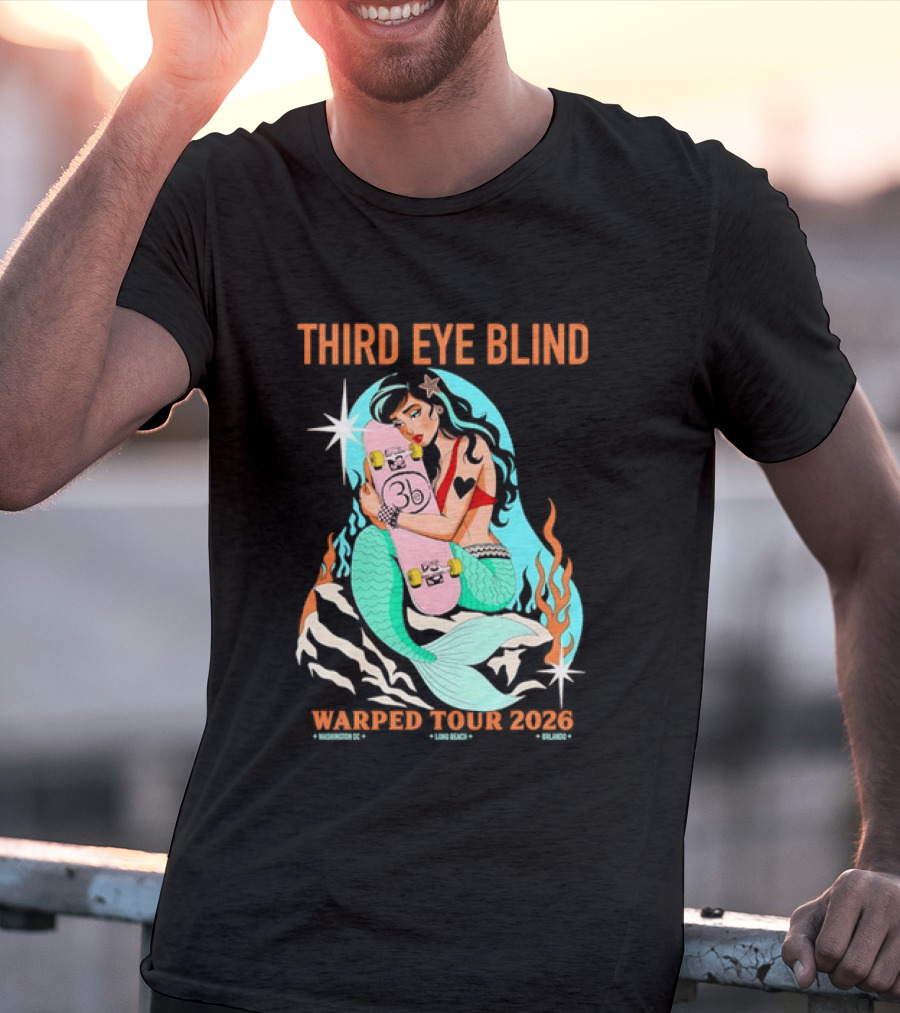 Third Eye Blind 2026 Warped Tour Mermaid Skater T-Shirt