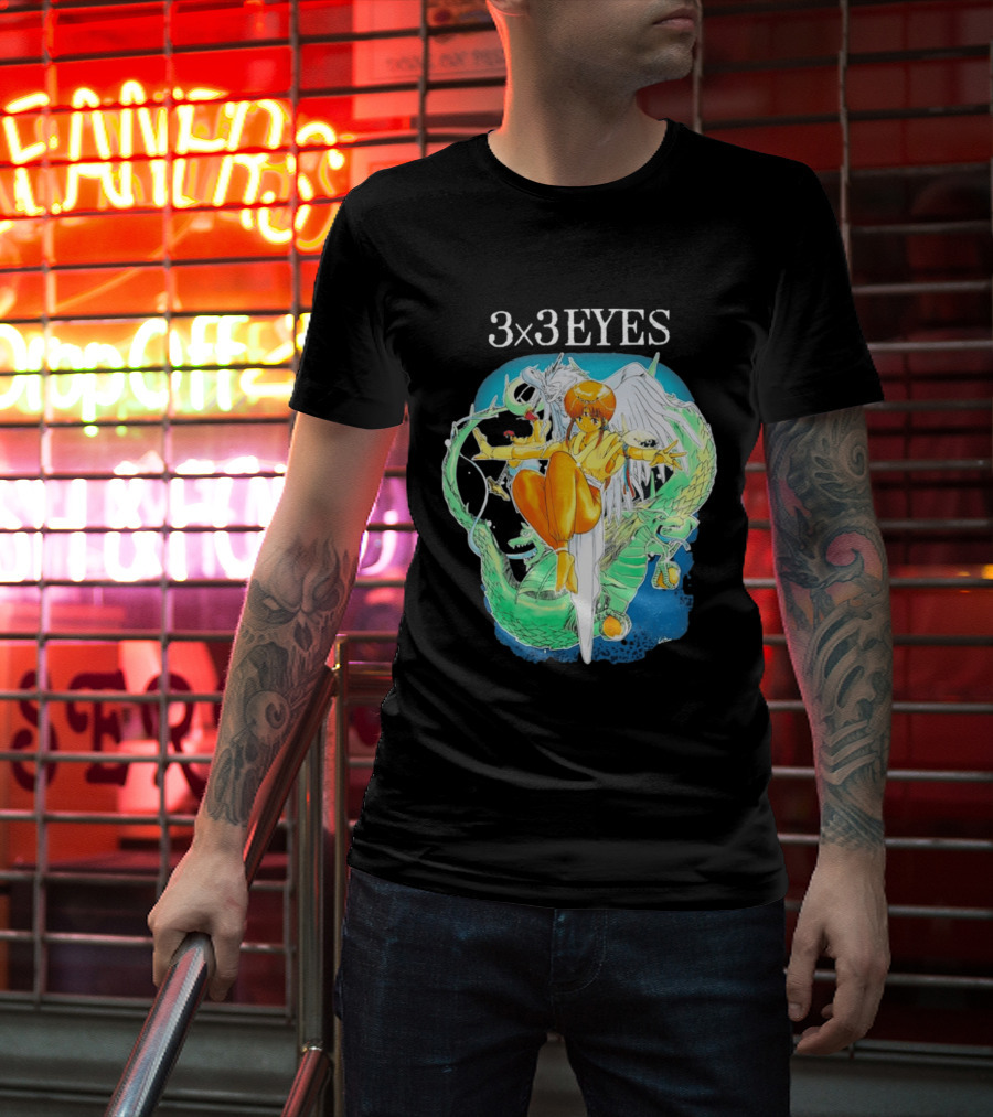 3×3 EYES Pai And Yakumo Winged Warrior Combat Scene T-Shirt