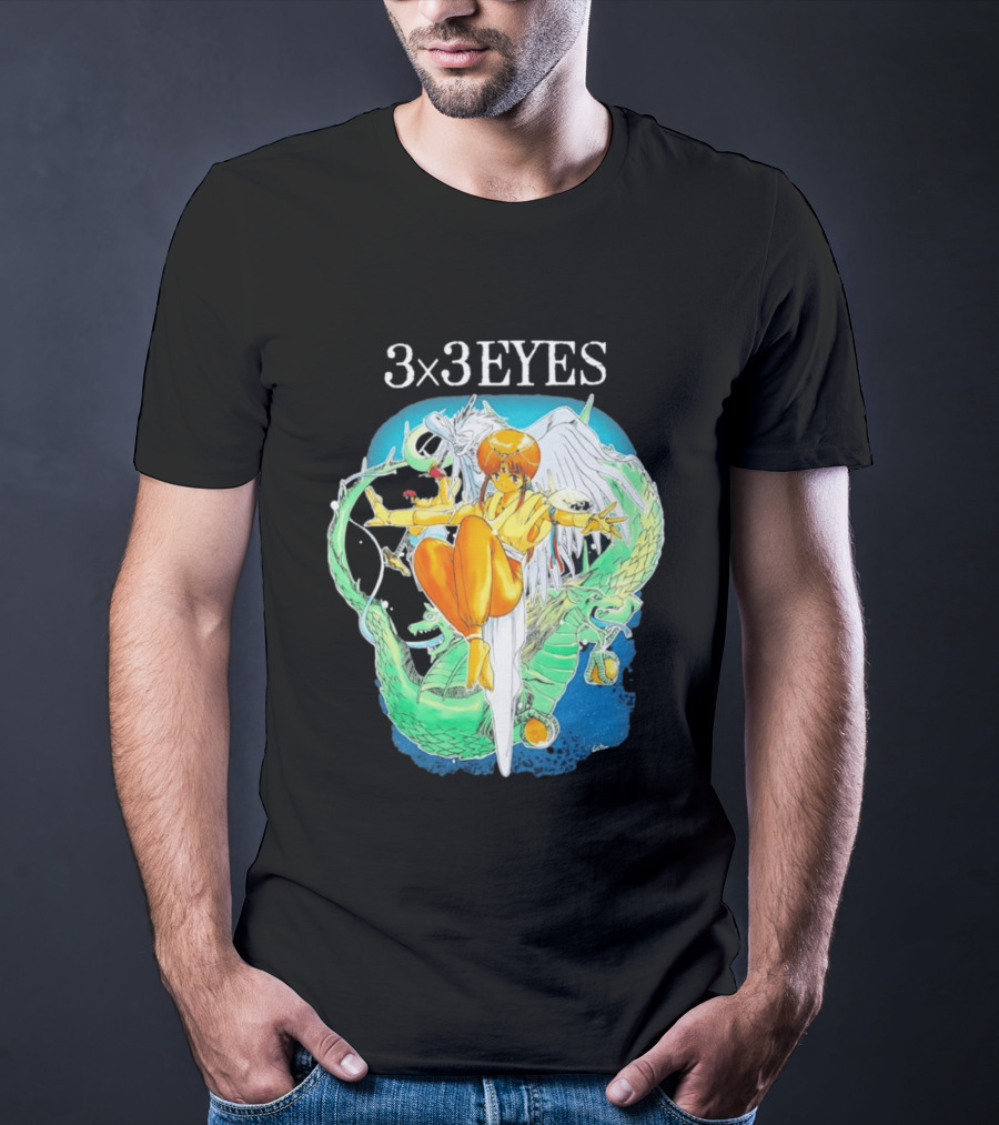 3×3 EYES Pai And Yakumo Winged Warrior Combat Scene T-Shirt