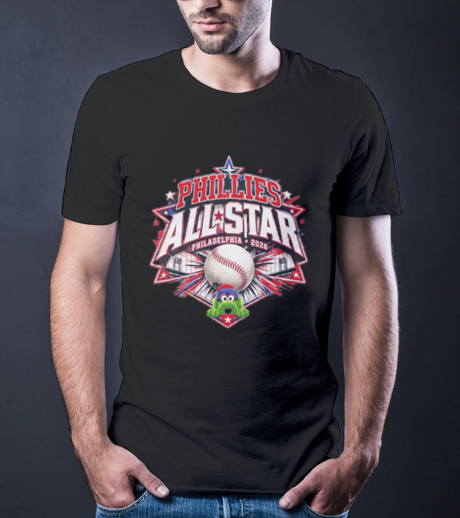Phillies All Star Philadelphia 2026 Gritty Baseball Event Promo T-Shirt
