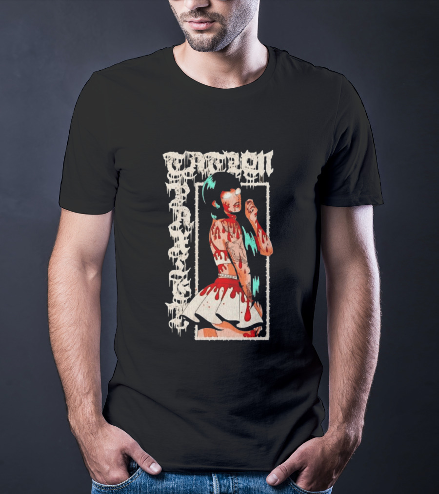 Vampen Anime Girl Horror Aesthetic Gore Dripping Gothic T-Shirt