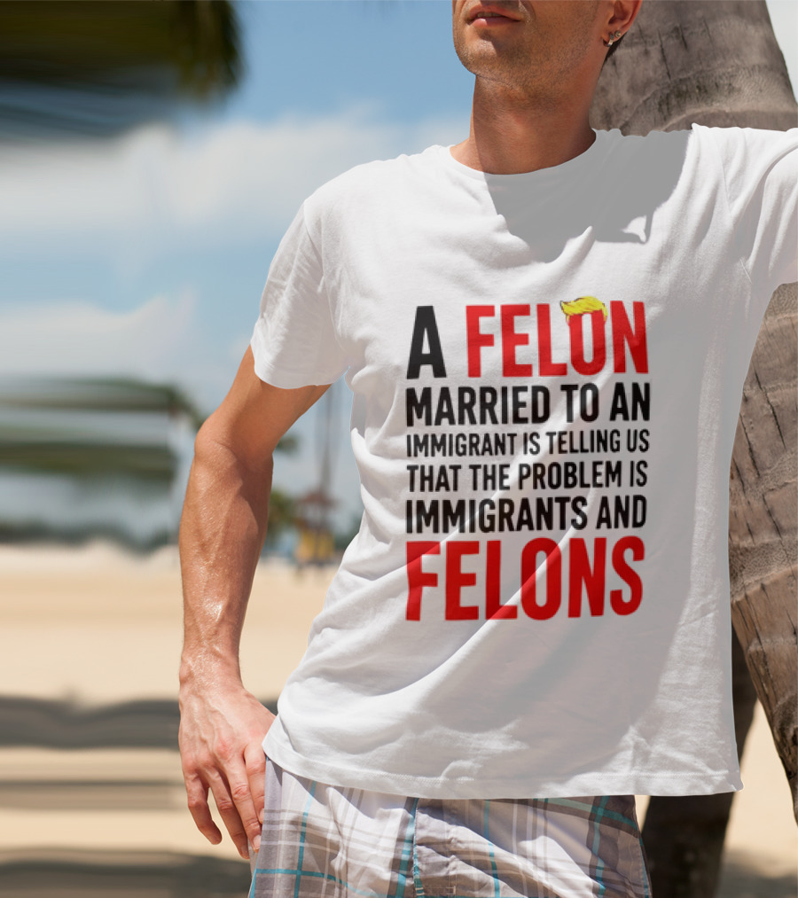 A Felon Married To An Immigrant Is Telling Us The Problem Is Immigrants And Felons T-Shirt