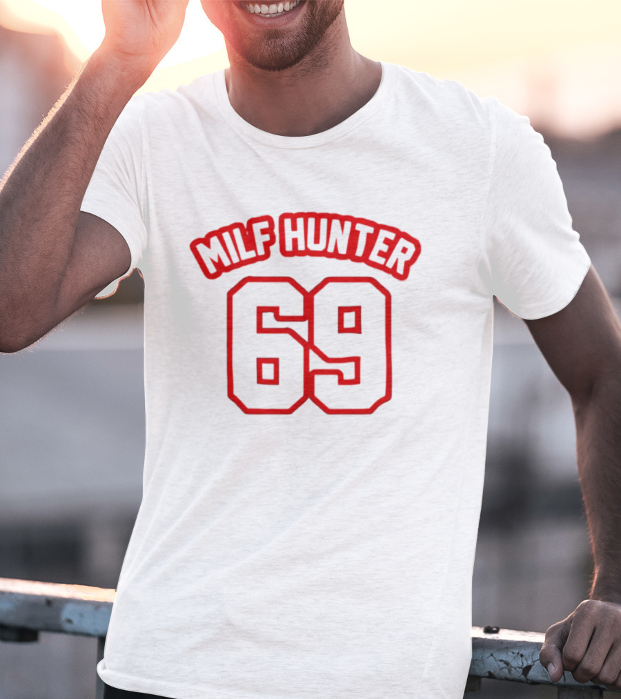 MILF Hunter 69 Red Outline Fonts T-Shirt