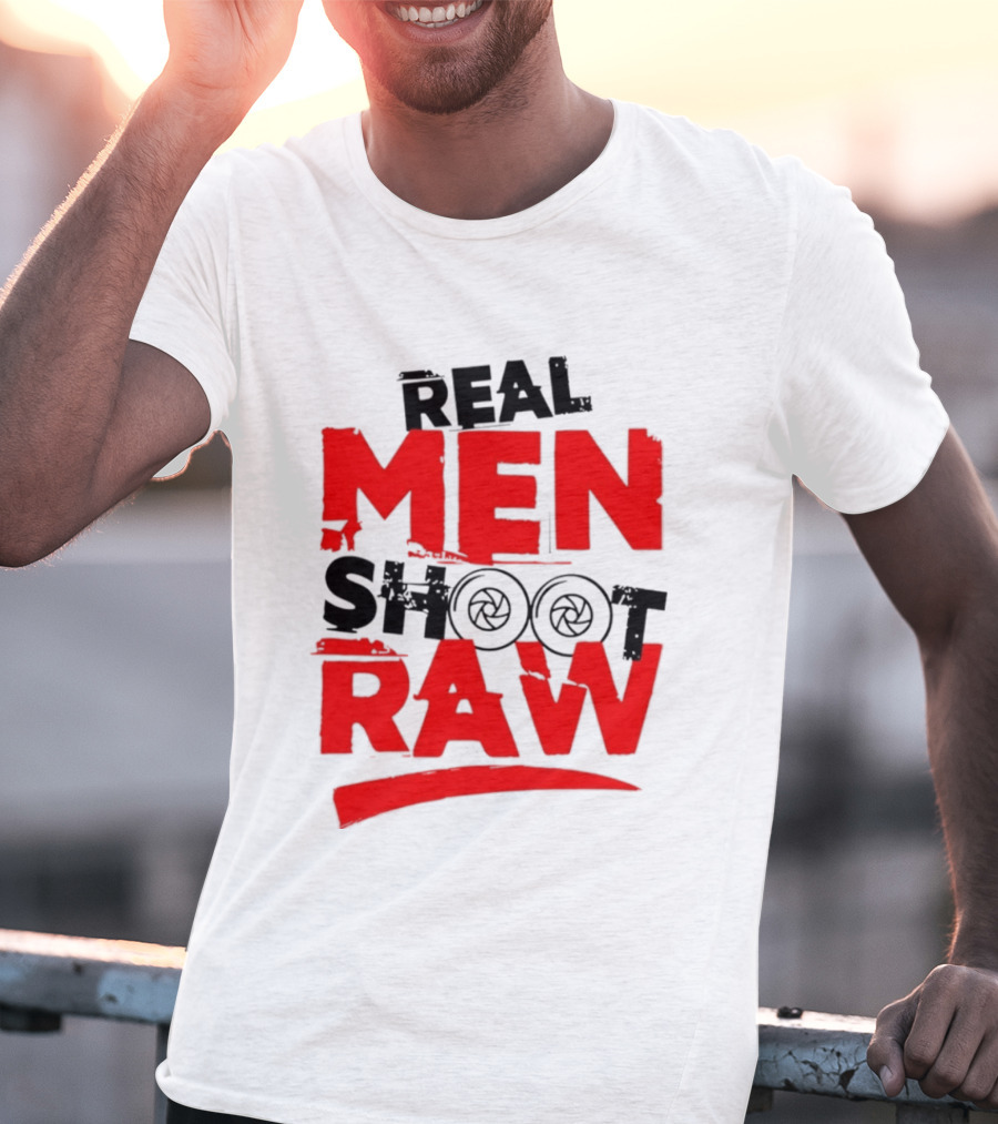 Real Men Shoot RAW Camera Shutter Aperture Photography T-Shirt