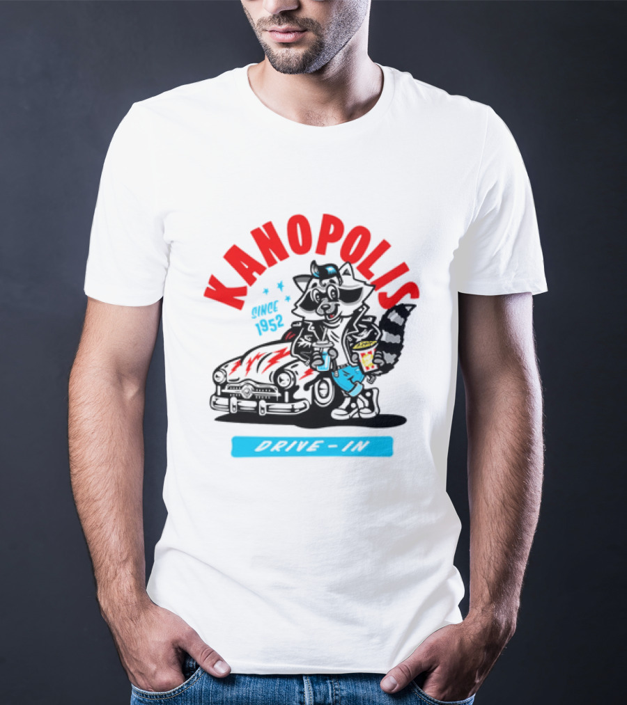 Kanopolis Drive In Since 1952 Raccoon Car T-Shirt