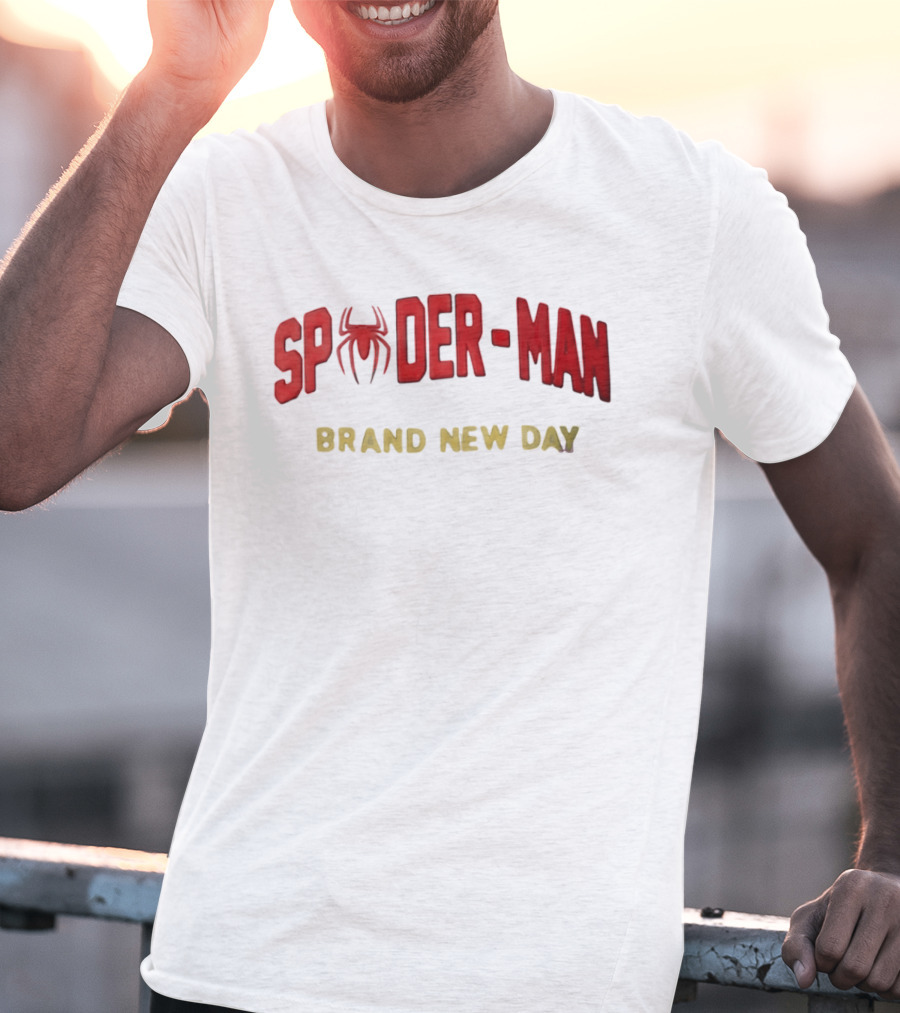 Spider Man Brand New Day Iconic Red Text With Spider T-Shirt