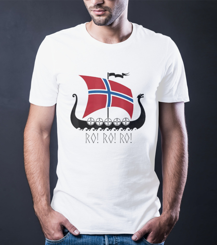 Viking Ship Norwegian Flag Ro Ro Ro T-Shirt