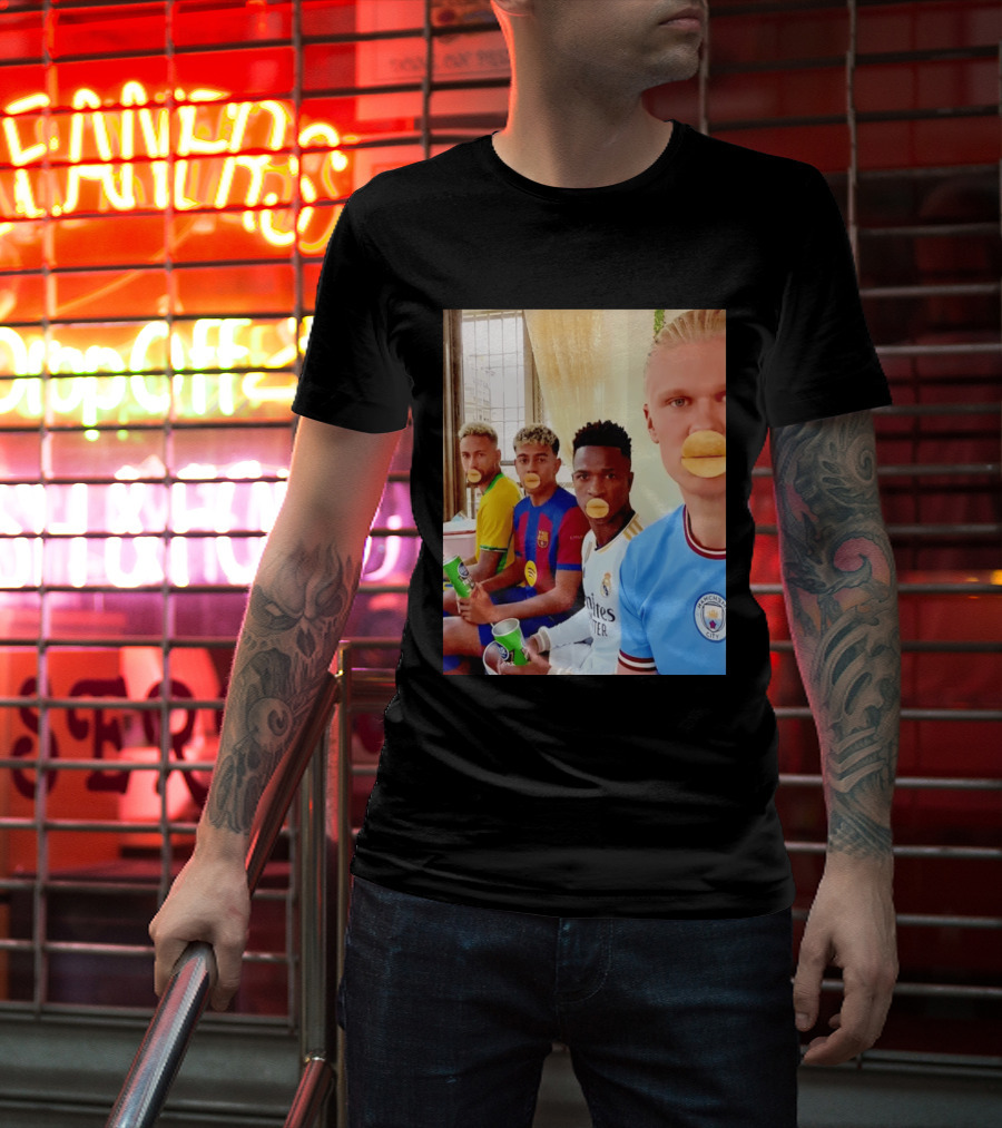 Neymar Vinicius Barcelona Real Madrid Manchester City Football Stars Chips T-Shirt