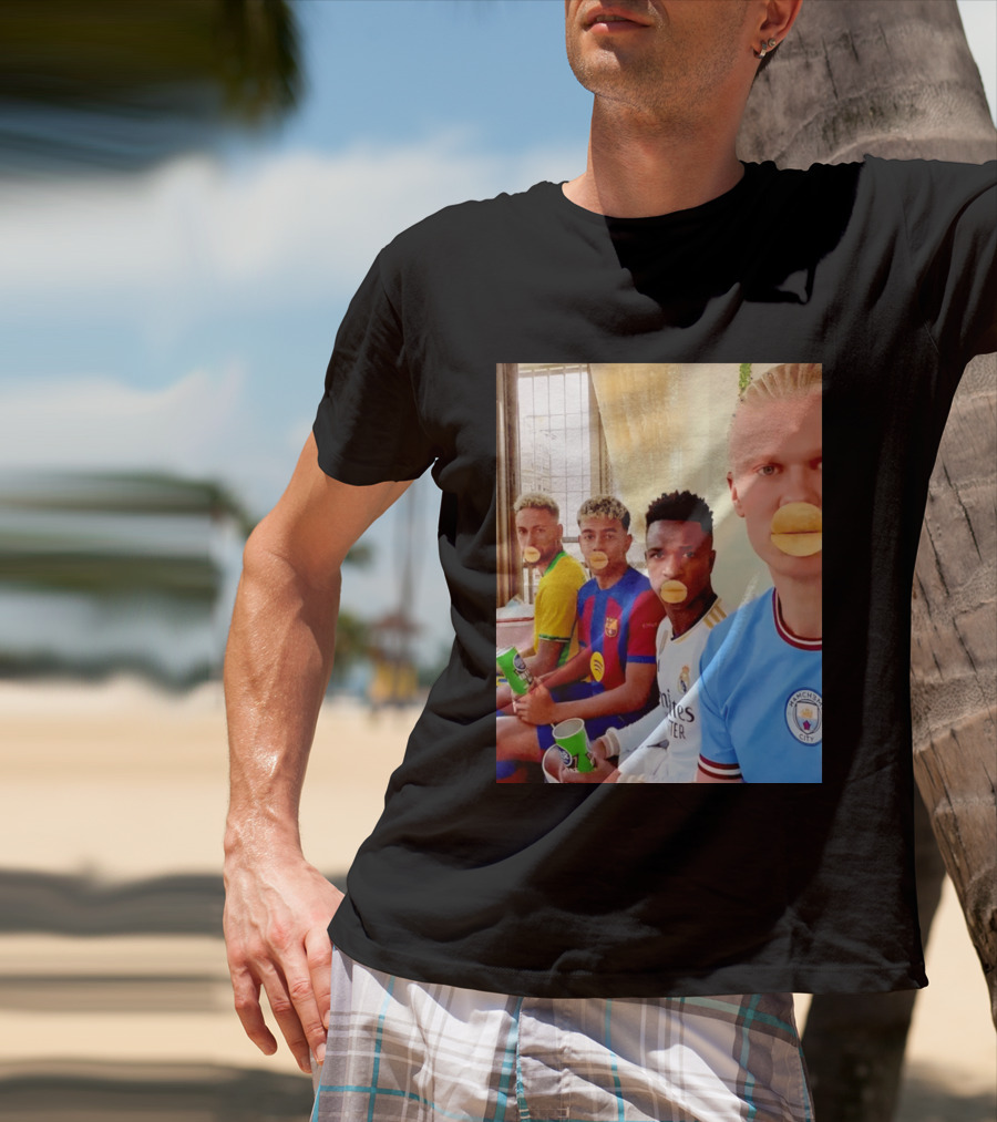 Neymar Vinicius Barcelona Real Madrid Manchester City Football Stars Chips T-Shirt