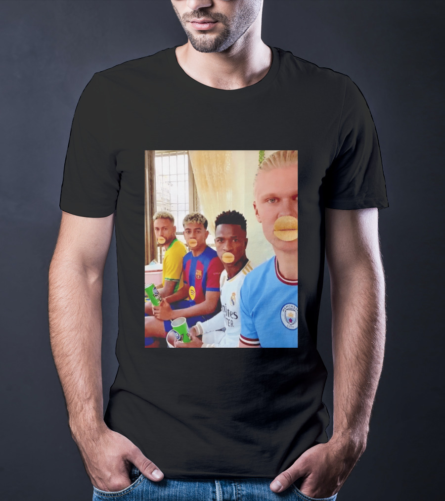 Neymar Vinicius Barcelona Real Madrid Manchester City Football Stars Chips T-Shirt