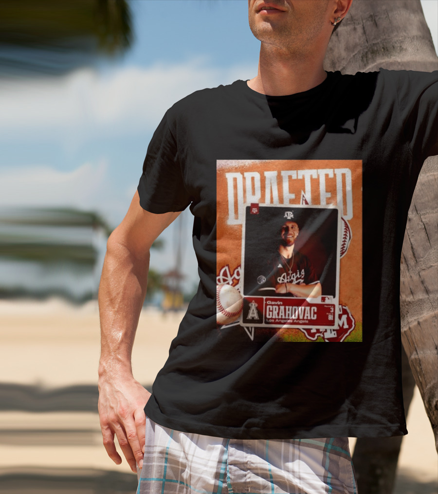 Los Angeles Angels Draft Gavin Grahovac Round 3 Pick 81 T-Shirt