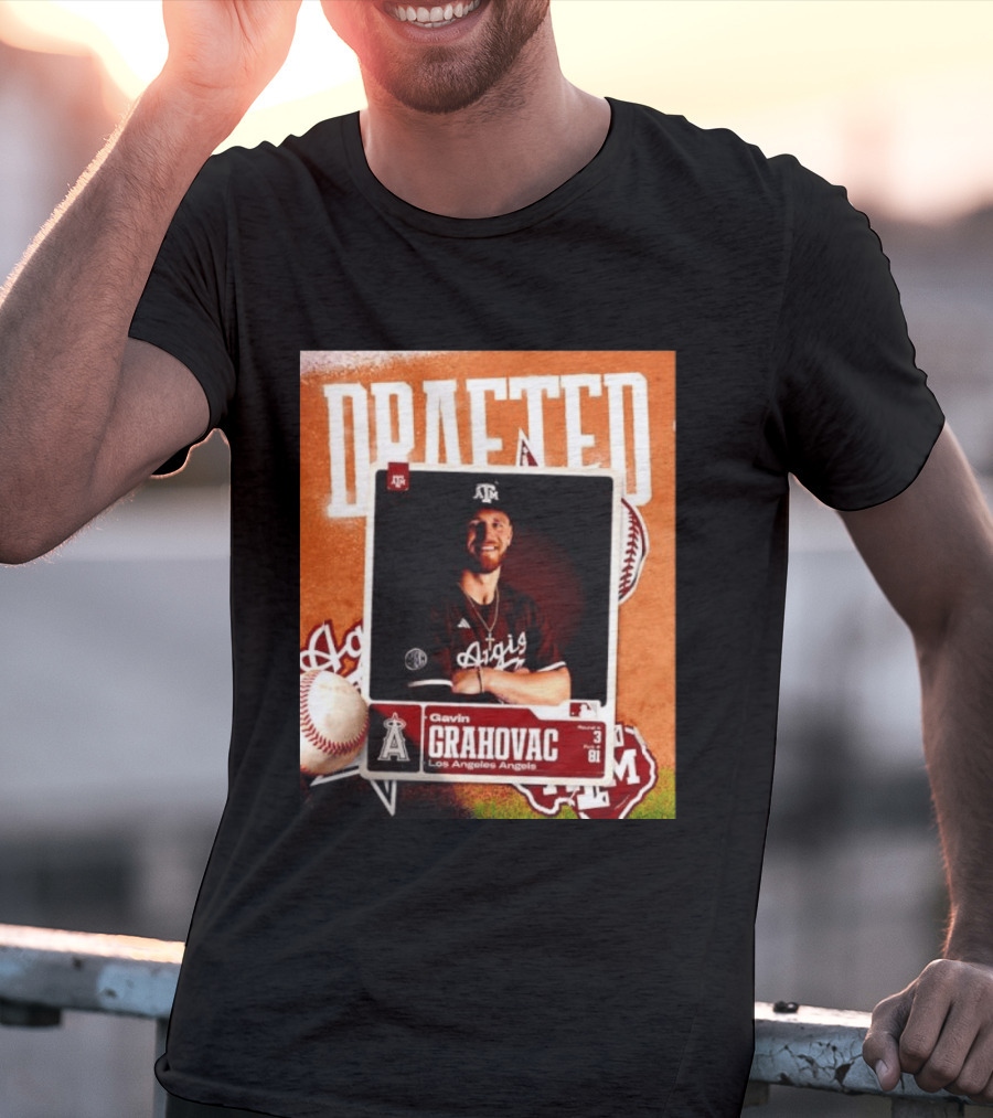 Los Angeles Angels Draft Gavin Grahovac Round 3 Pick 81 T-Shirt