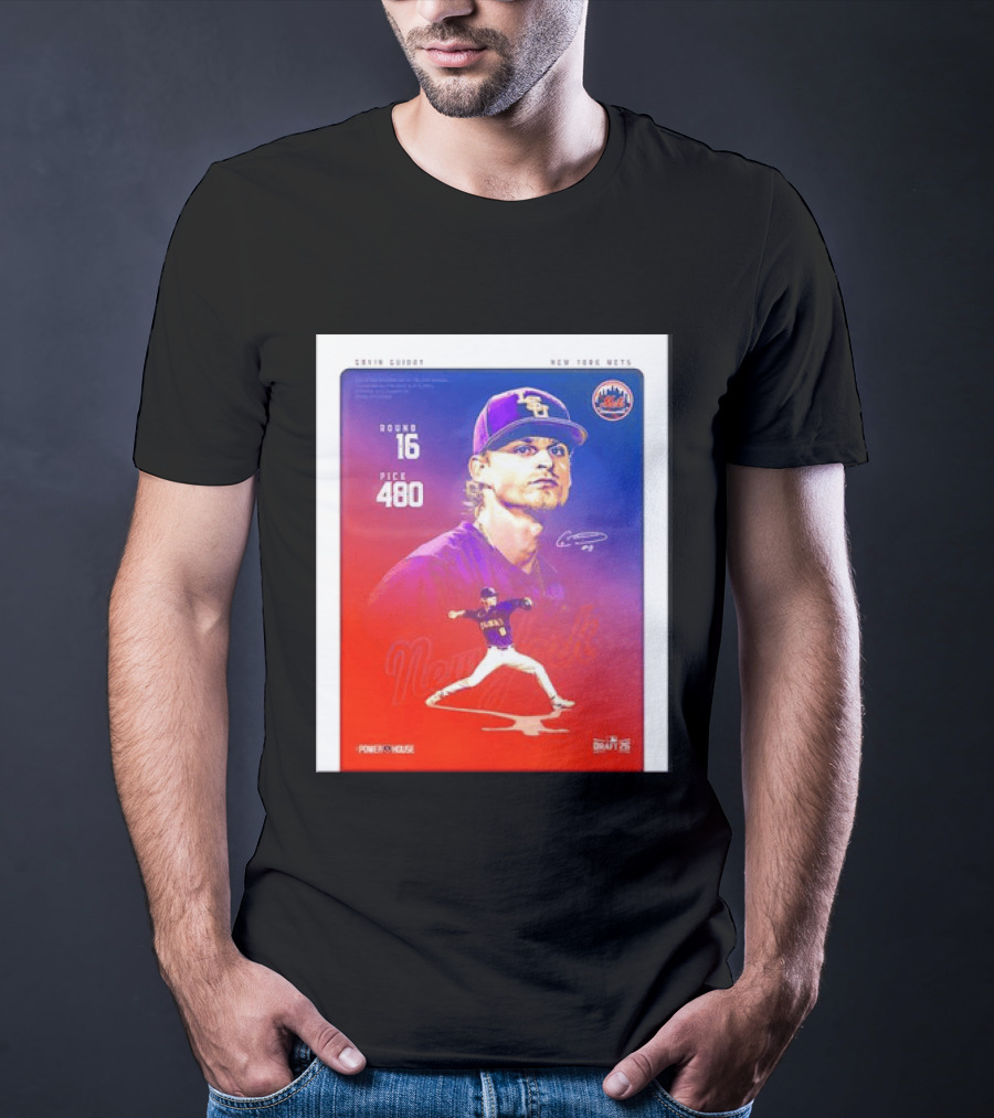 Gavin Guidry New York Mets Round 16 Pick 480 Draft 26 T-Shirt