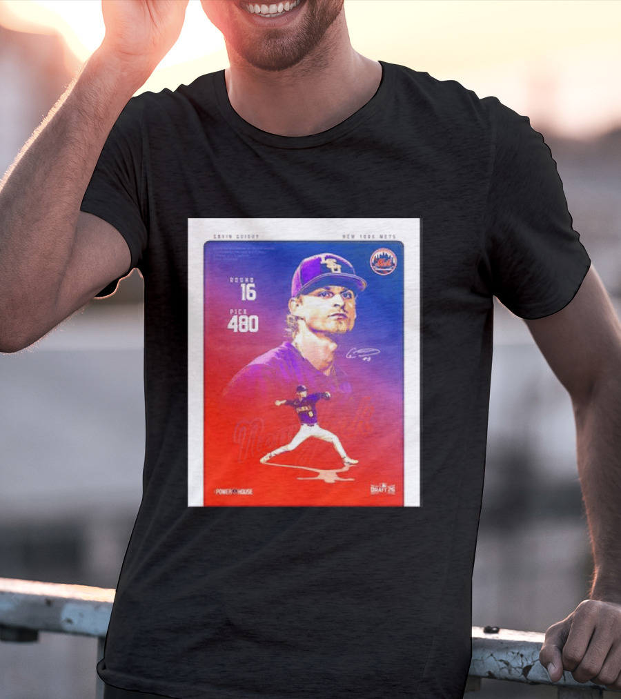 Gavin Guidry New York Mets Round 16 Pick 480 Draft 26 T-Shirt