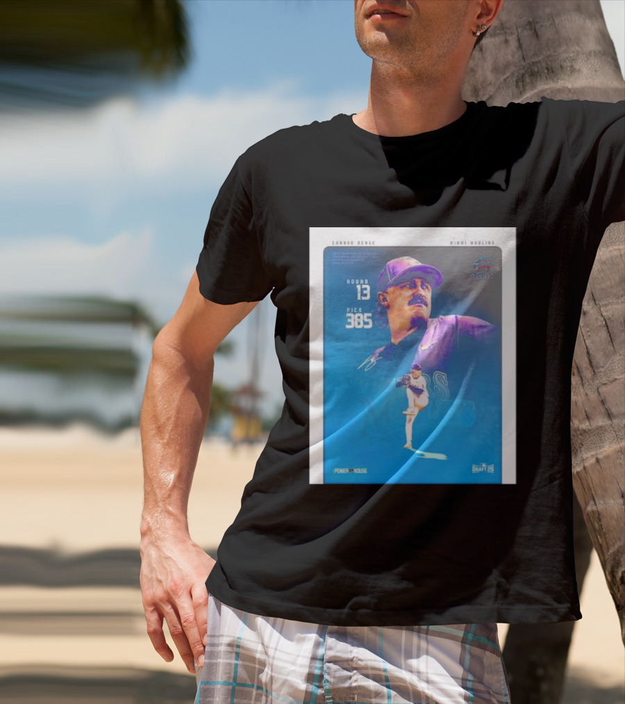 Connor Benge Miami Marlins Round 13 Pick 385 Draft 26 T-Shirt