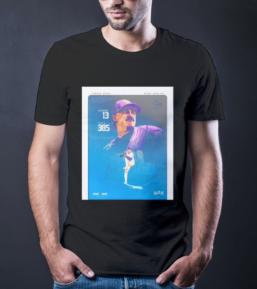 Connor Benge Miami Marlins Round 13 Pick 385 Draft 26 T-Shirt